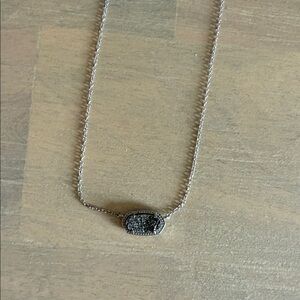 Kendra Scott Silver Chain Necklace with Stone Pendant